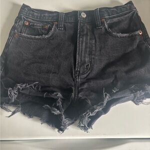 Abercrombie & Fitch Black Frayed Jean Shorts